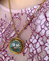 18K Italian Victorian Micromosaic Dove Pendant