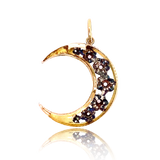 18K & Silver Victorian Crescent Stars Pendant