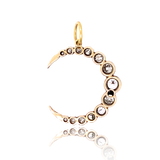 18K & Silver Victorian Diamond Crescent Pendant