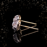 18K & Silver Victorian Diamond Collet Set Stud Earrings