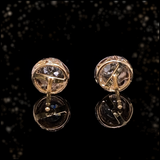 18K & Silver Victorian Diamond Collet Set Stud Earrings