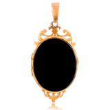18K French Victorian Diamond Onyx Initial B Locket