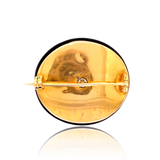 18K & Silver Victorian Sapphire Onyx Brooch