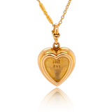 15K Victorian Puffy Pearl Heart Locket