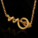 18K French Victorian Diamond & Ruby Snake Slider Pendant