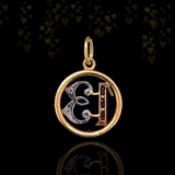 14K Victorian/Art Deco Diamond & Ruby "13" Pendant