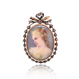 18K & Silver Georgian/Victorian Diamond Lady Portrait Ring