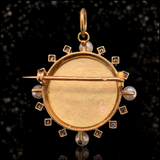 18K French Victorian Diamond & Pearl Lady Portrait Brooch-Pendant