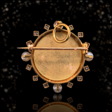 18K French Victorian Diamond & Pearl Lady Portrait Brooch-Pendant