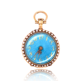 18K French Victorian Pearl Portrait Lady Enamel Pocket Watch