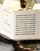 14K Art Deco Lord's Prayer Bible Book Pendant Charm (6 Languages) With Original Box