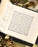 14K Art Deco Lord's Prayer Bible Book Pendant Charm (6 Languages) With Original Box