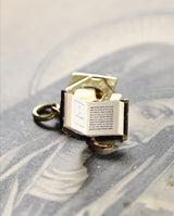 14K Art Deco Lord's Prayer Bible Book Pendant Charm (6 Languages) With Original Box