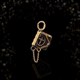 14K Art Deco Lord's Prayer Bible Book Pendant Charm (6 Languages) With Original Box