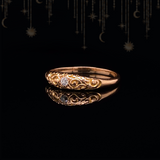 14K Victorian Repousse Diamond Ring