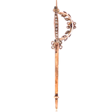 14K & Silver Diamond & Ruby Floral Sword Brooch