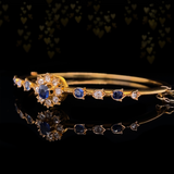 15K Victorian Diamond & Sapphire Cluster Bangle