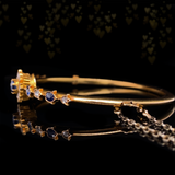 15K Victorian Diamond & Sapphire Cluster Bangle