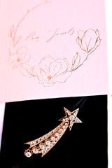 14K German Victorian Diamond Halleys Comet Shooting Star Brooch