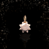 18K & Silver Victorian Diamond Collet Set Flower Pendant