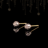 18K & Silver Georgian/Victorian Diamond Collet Set Stud Earrings