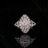 14K Dutch Edwardian Filigree Diamond Ring