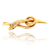 18K French Edwardian Diamond Snake Bangle