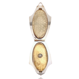 18K American Art Deco Strobell & Crane Diamond Guilloche Enamel Monogram MW/WM Locket