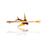 15K Victorian Seed Pearl Swallow Brooch