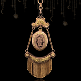 18K French Victorian Engraved Tassel Locket