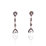 18K & Silver Victorian Diamond Dangle Earrings