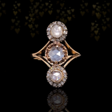 14K Dutch Victorian Trio Diamond Ring