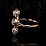 14K Dutch Victorian Trio Diamond Ring
