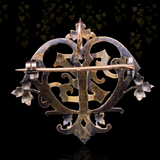 18K & Silver Austrian-Hungarian Victorian Turquoise & Pearl Initial Z Brooch-Pendant