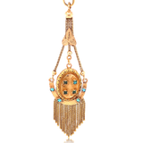 18K French Victorian Turquoise Tassel Locket
