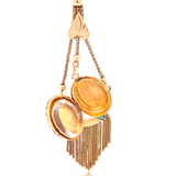 18K French Victorian Turquoise Tassel Locket