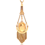 18K French Victorian Turquoise Tassel Locket