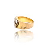 14K Vintage Diamond Initial M Ring