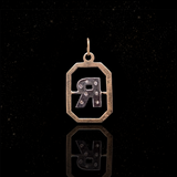14K Vintage Diamond Initial R Pendant