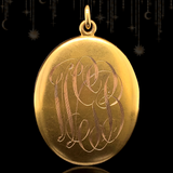 14K Edwardian Diamond & Violet Enamel Locket