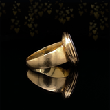 18K French Victorian Onyx Intaglio Viscount/Viscountess Monogram JL/LJ Locket Ring