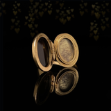 18K French Victorian Onyx Intaglio Viscount/Viscountess Monogram JL/LJ Locket Ring