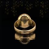 18K French Victorian Onyx Intaglio Viscount/Viscountess Monogram JL/LJ Locket Ring