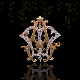 18K French Victorian Diamond Monogram AM/MA or MV/VM Brooch-Pendant (With Detachable Brooch Pin)