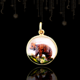 14K Victorian Essex Crystal Brown Bear Pendant