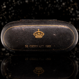 18K & Platinum Italian Edwardian Musy Padre e Figli Diamond Coronet Crown Monogram EF/FE Royal Cufflinks with Original Fitted Case - Attributed to Prince Emanuele Filiberto, Duke of Aosta c.1911