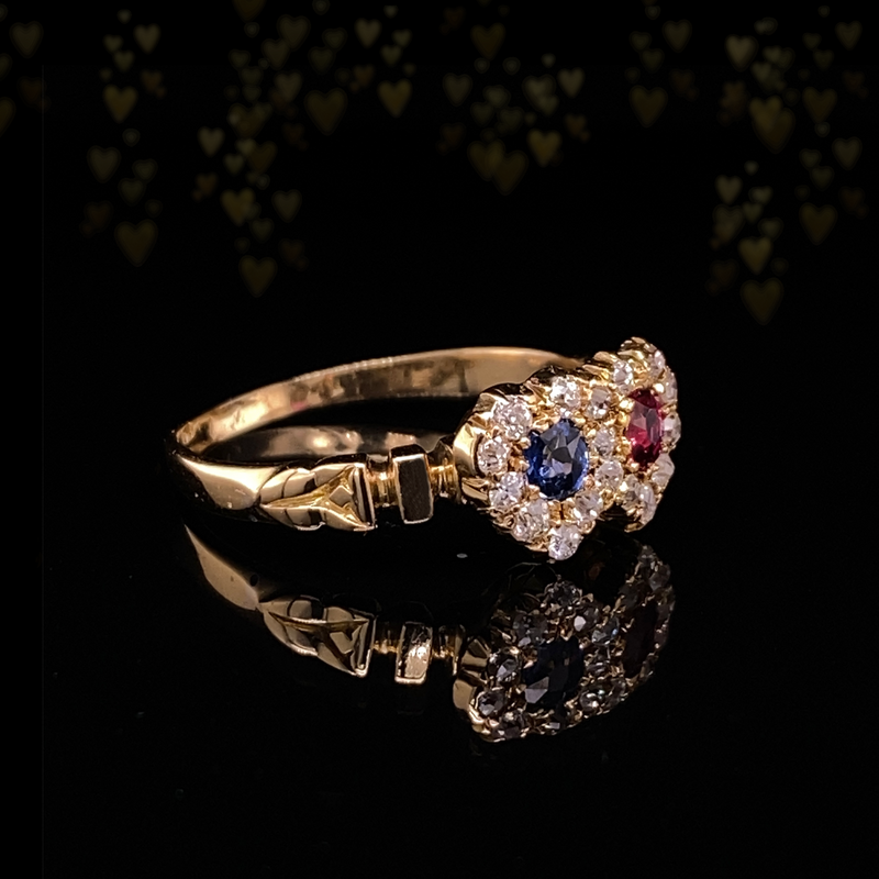 Antique double 2025 heart ring