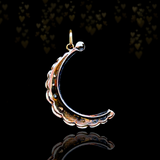 14K Dutch Victorian Diamond Crescent Pendant with Chain 16.25"