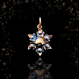 14K Dutch Victorian Diamond Flower Pendant