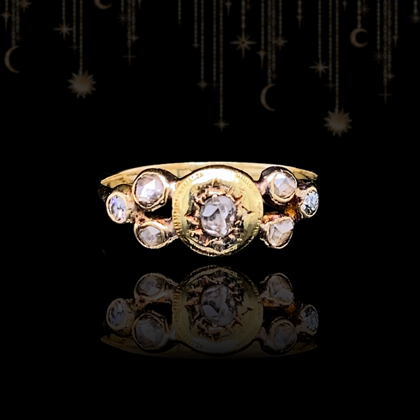 14K German Georgian Diamond Ring